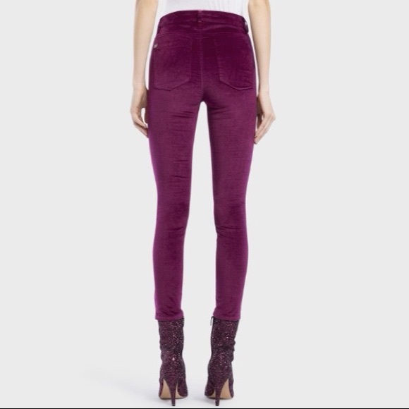 Alice & Olivia STRETCH VELVETHigh Rise Skinny Jeans - Picture 3 of 17